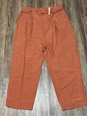 Madewell Burnt Orange Tie-Waist Paperbag Trousers